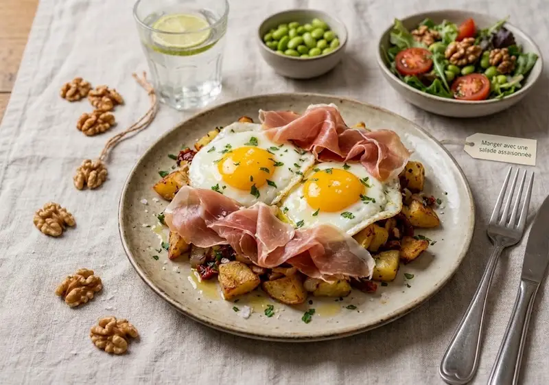Huevos rotos au jambon cru